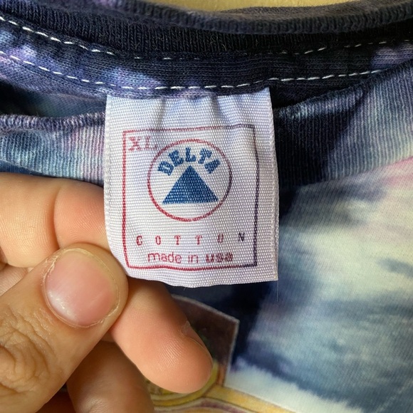 VTG Mikio Kennedy Tie Dye 90s Lakota Native Artist Western Skull Delta Cotton XL - Picture 3 of 5